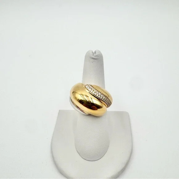 Saint Laurent Whirlwind crystal-embellished ring - Picture 2 of 8